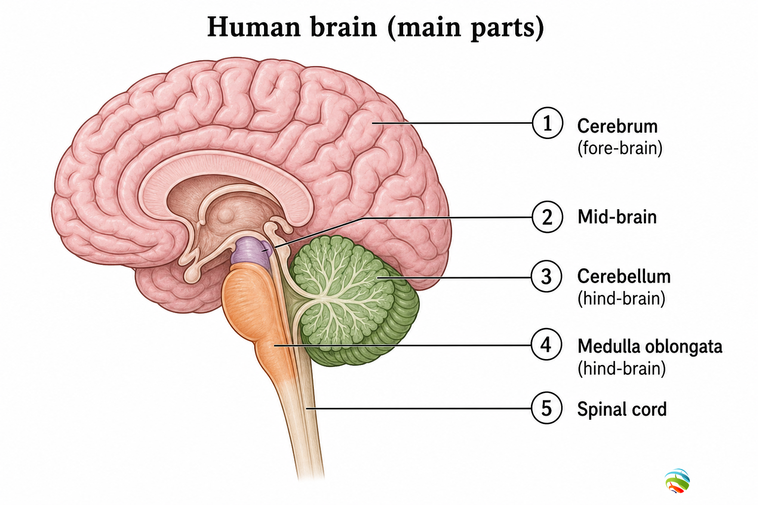 Human brain (main parts)