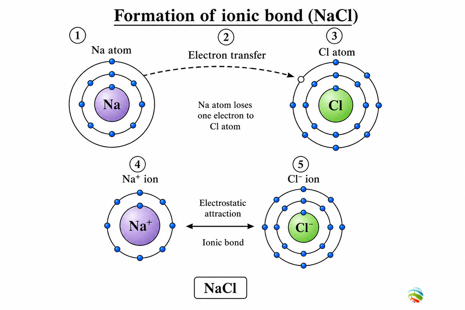 Formation of ionic bond (NaCl idea)